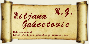 Miljana Gakčetović vizit kartica